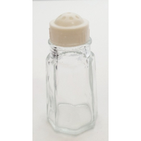 Vintage glazen zoutstrooier met kunststof dop